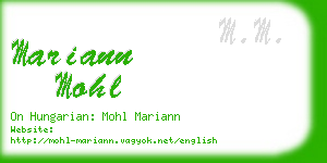 mariann mohl business card